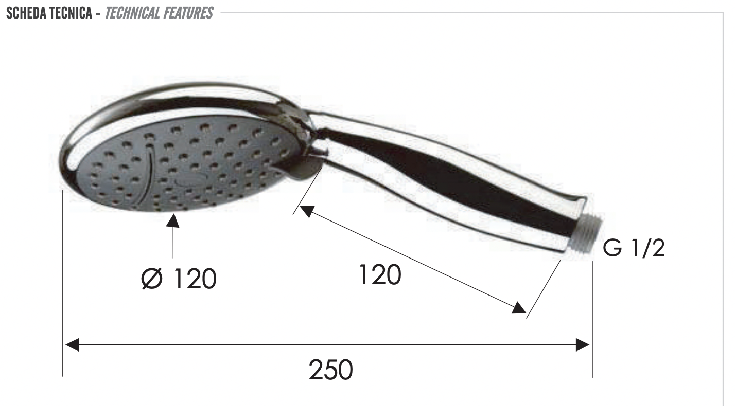 Remer Ручной душ, 2 вида струи, цвет: cromo 318CAX