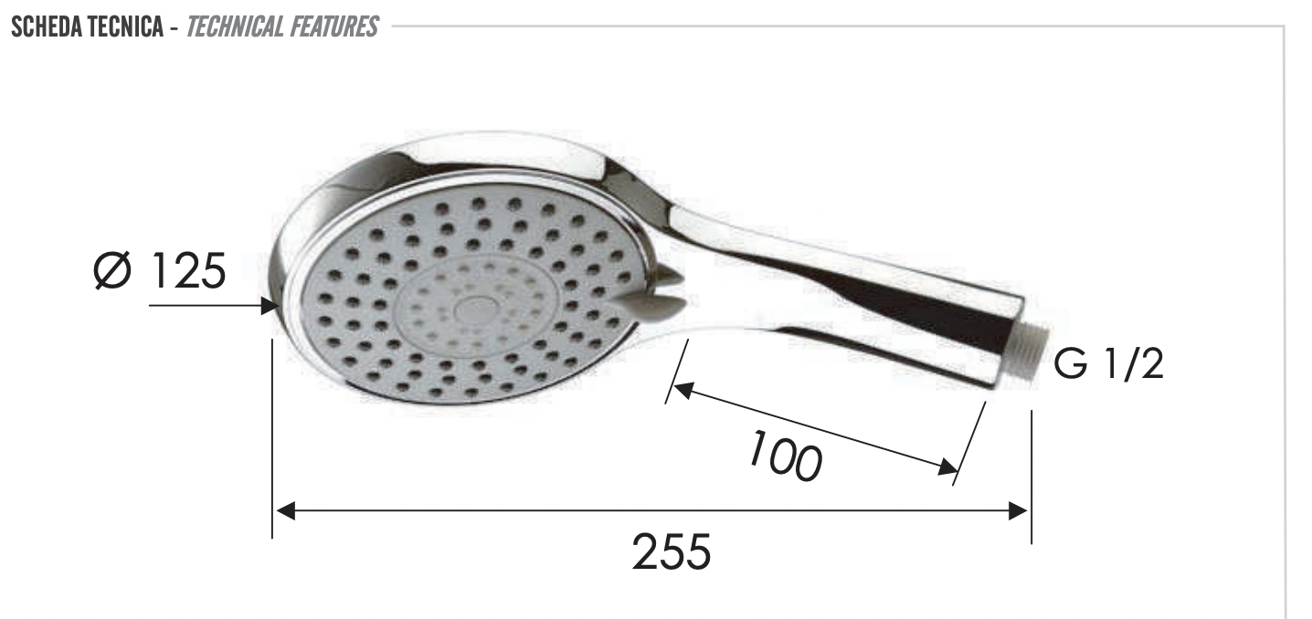 Remer Ручной душ, 4 вида струи, цвет: cromo 318DKX