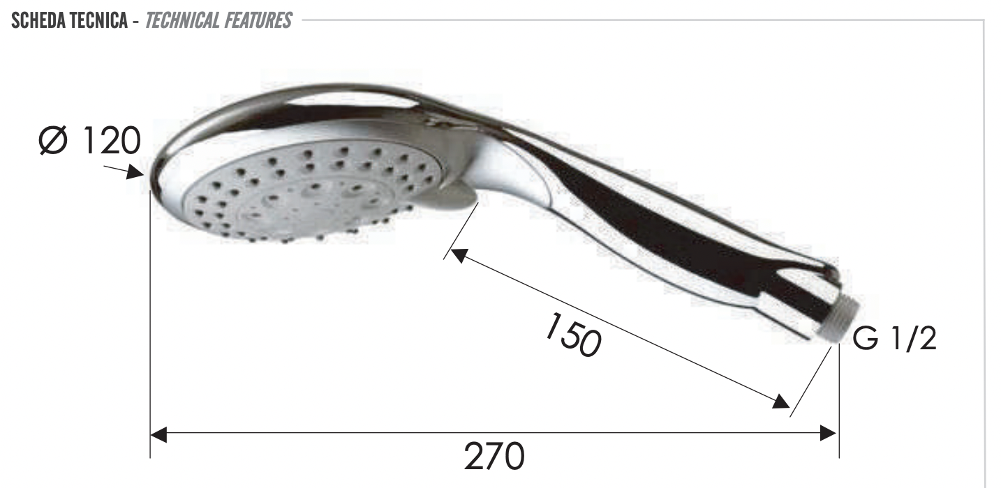Remer Ручной душ, 5 видов струи, цвет: cromo 318XFX