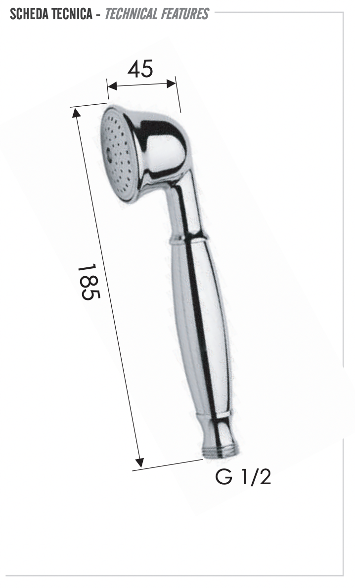 Remer Liberty Ручной душ, 1 вид струи, цвет: vecchio ottone 323VO