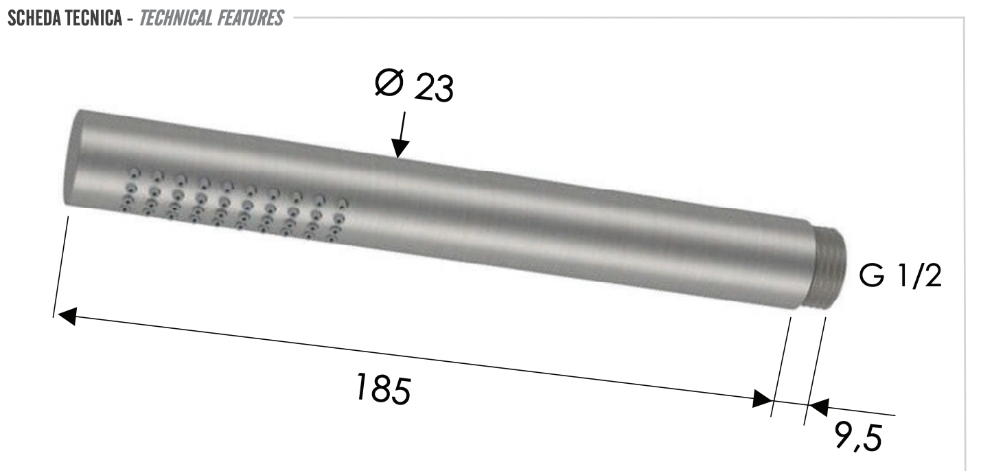 Remer X Style Inox Ручной душ-"палочка", 1 вид струи, цвет: inox spazzolato SS317MMX