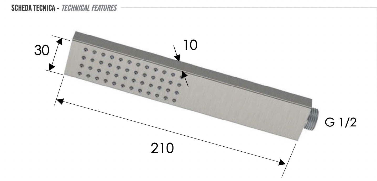 Remer X Style Inox Ручной душ-"палочка", 1 вид струи, цвет: inox spazzolato SS317RRX