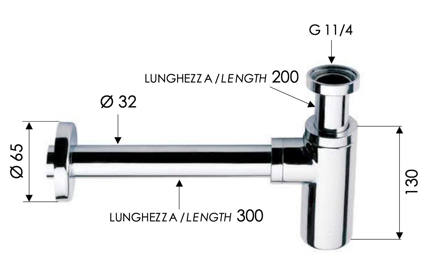 Remer Сифон для раковины, цвет: bianco opaco 958LBO