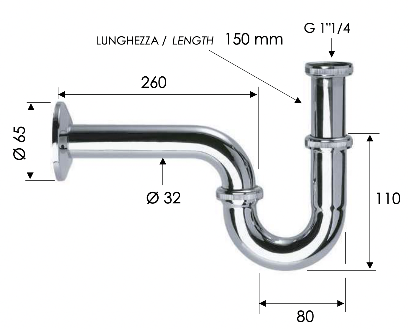 Remer Сифон для раковины, цвет: cromo 977114