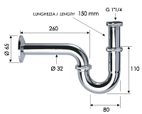 Remer Сифон для раковины, цвет: cromo 977114