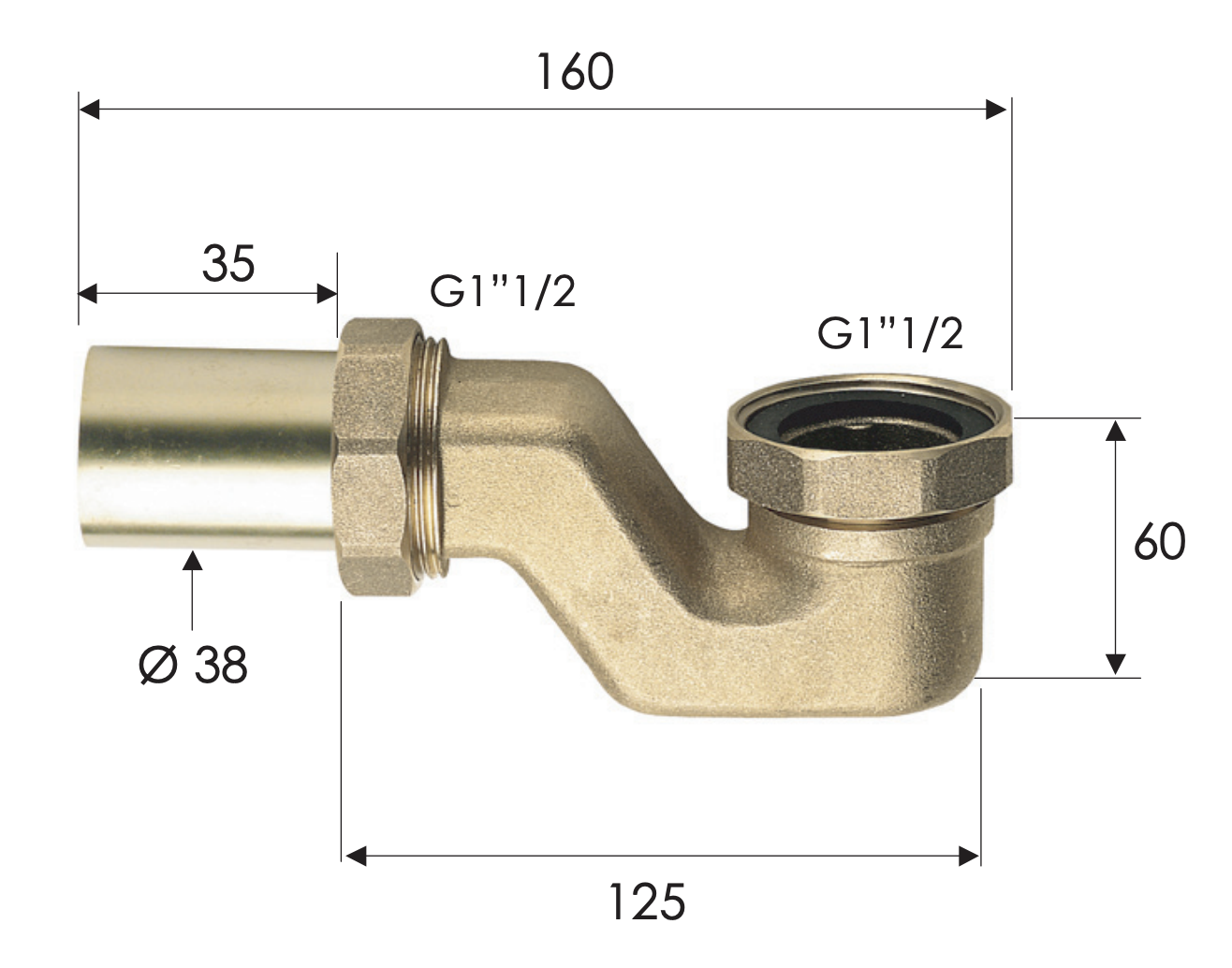 Remer Сифон для слива-перелива 1"1/2 98112