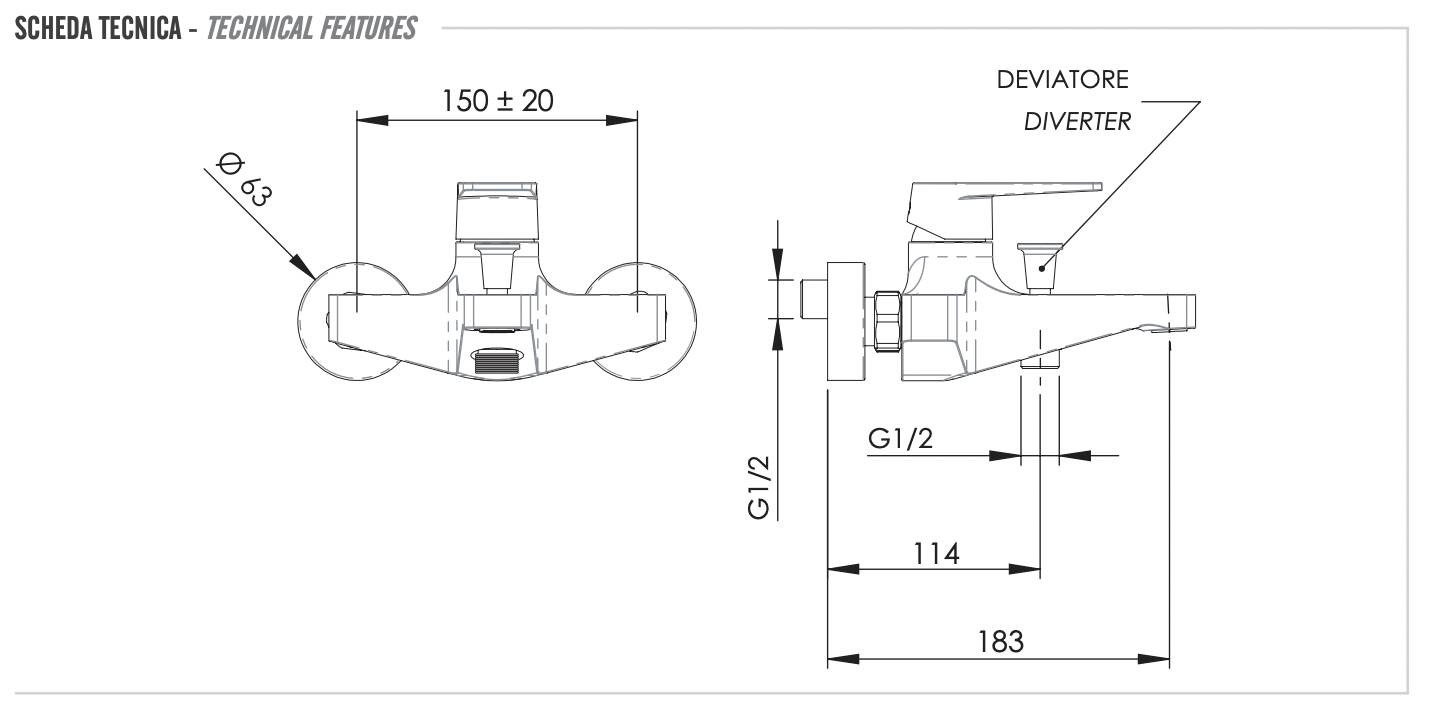 Remer Dream Смеситель для ванны с душем, цвет: cromo D05