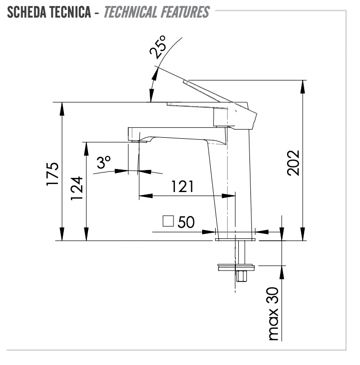 Remer Dream Смеситель для раковины, без донного клапана, высота излива 12,4 см, цвет: cromo D12