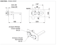 Remer Dream Смеситель для раковины, излив 18 см, с внутренней частью, цвет: cromo D15