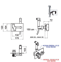 Remer Dream Гигиенический душ со смесителем, шланг 120 см, с встраиваемой частью, цвет: cromo D60