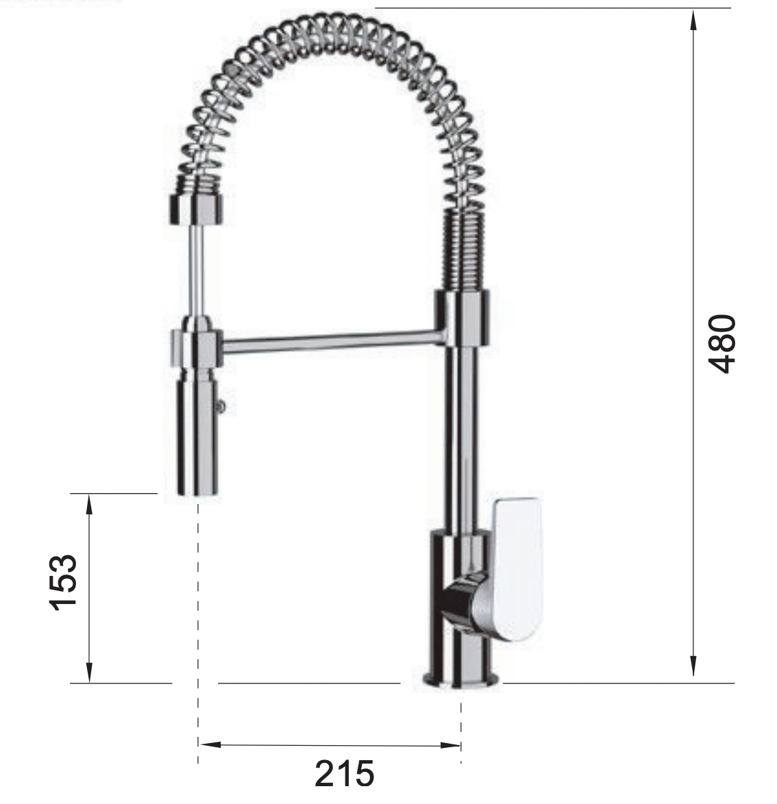Remer Dream Смеситель для кухни с гибким изливом на 2 режима струи, цвет: cromo D77E