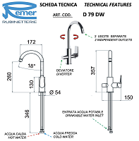 Remer Dream Смеситель для кухни, с независимым каналом для питьевой воды, цвет: cromo D79DW