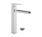 Remer Qubika Cascata Смеситель для раковины, с донным клапаном, высота излива 23 см, цвет: cromo QC10L
