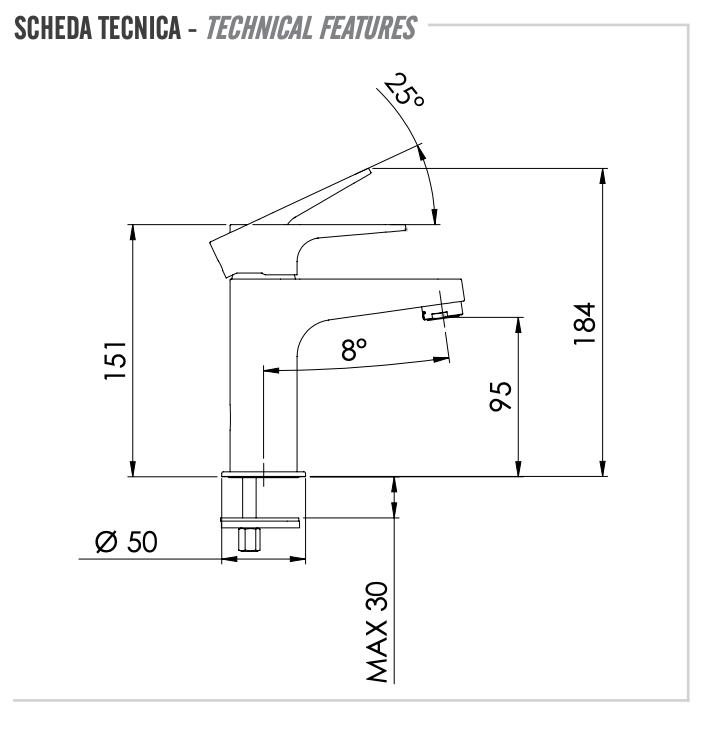 Remer Winner Смеситель для раковины, без донного клапана, высота излива 9,5 см, цвет: cromo W11