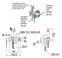 Remer Winner Гигиенический душ со смесителем, шланг 120 см, с встраиваемой частью, цвет: cromo W65