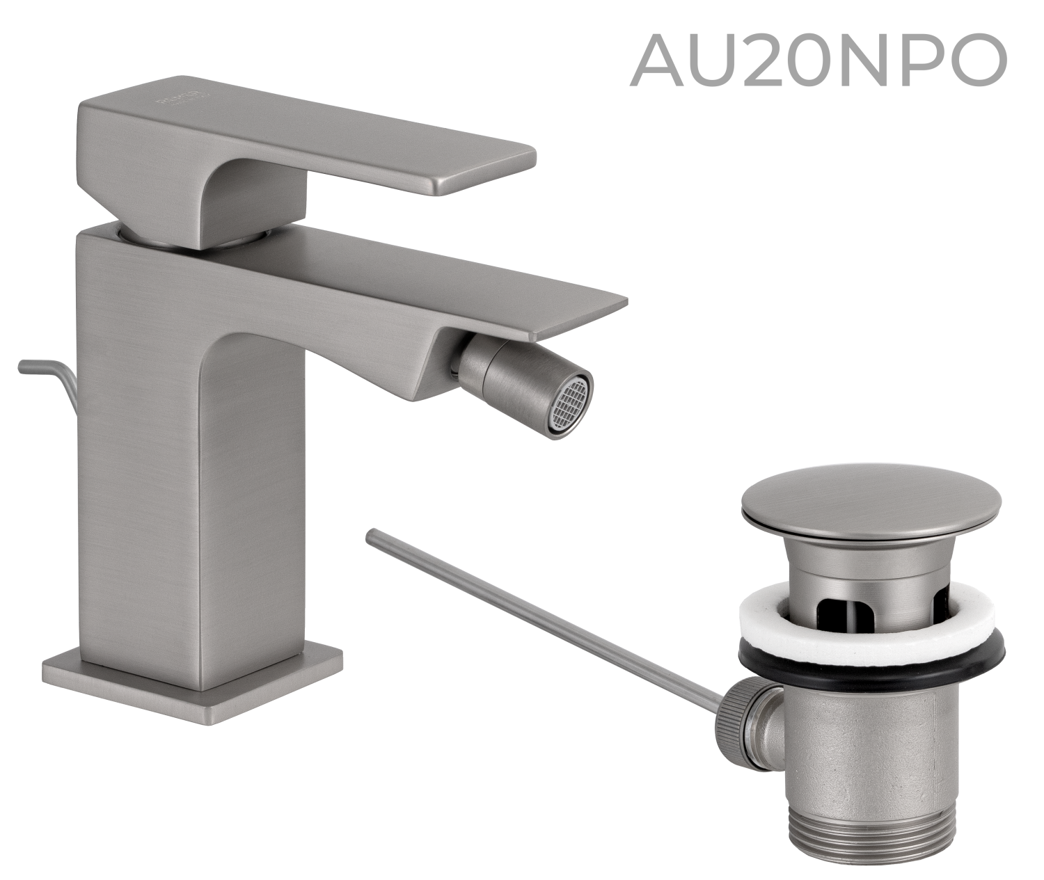 Remer Absolute Смеситель для биде, с донным клапаном, цвет: nichel spazzolato opaco AU20NPO