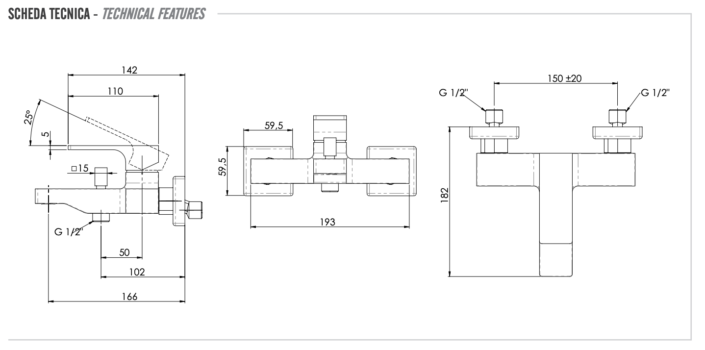 Remer Absolute Смеситель для ванны с душем, цвет: cromo nero spazzolato AU05CFP