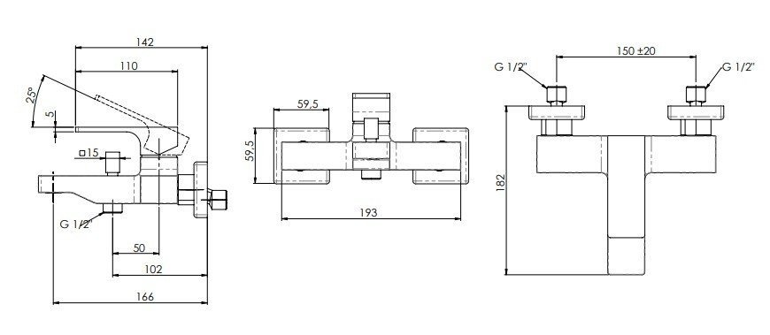 Remer Absolute Смеситель для ванны с душем, цвет: nichel spazzolato AU05NP