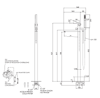 Remer Absolute Смеситель для ванны напольный, со скрытой частью, цвет: oro spazzolato AU08BG