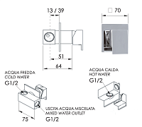 Remer Qubika Смеситель для душа встраиваемый на 1 потребителя, с встраиваемой частью, цвет: cromo Q63