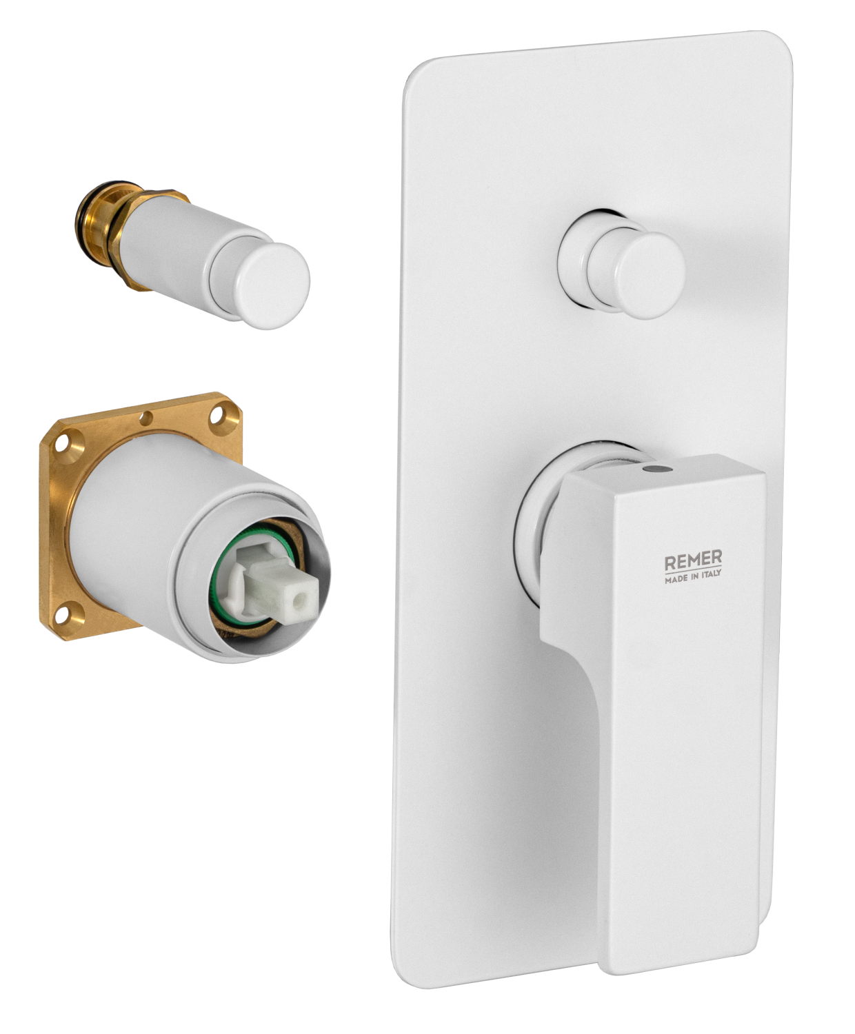 Remer Absolute Смеситель для ванны встраиваемый на 2 потребителя, внешняя часть, цвет: bianco opaco AU09KBBO