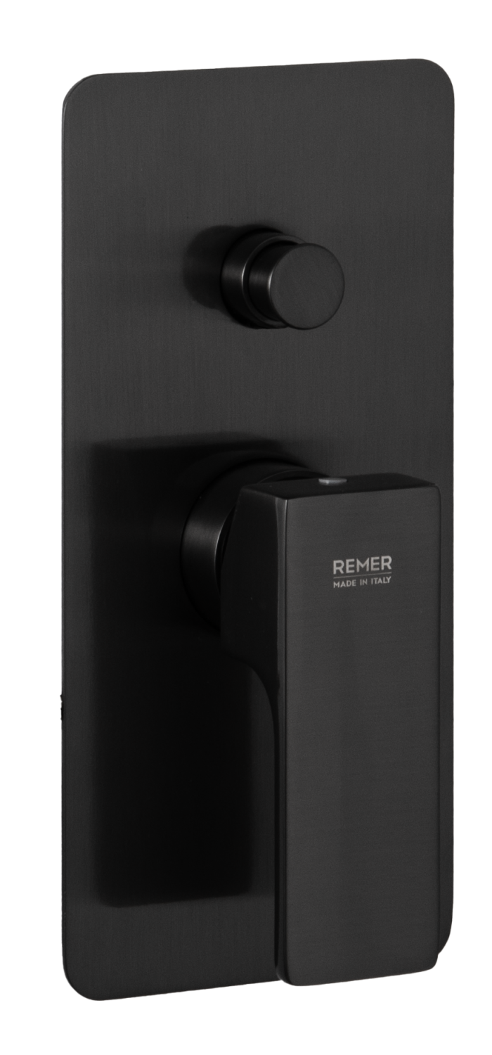 Remer Absolute Смеситель для ванны встраиваемый, 2 потребителя, цвет: cromo nero spazzolato AU09KBCFP
