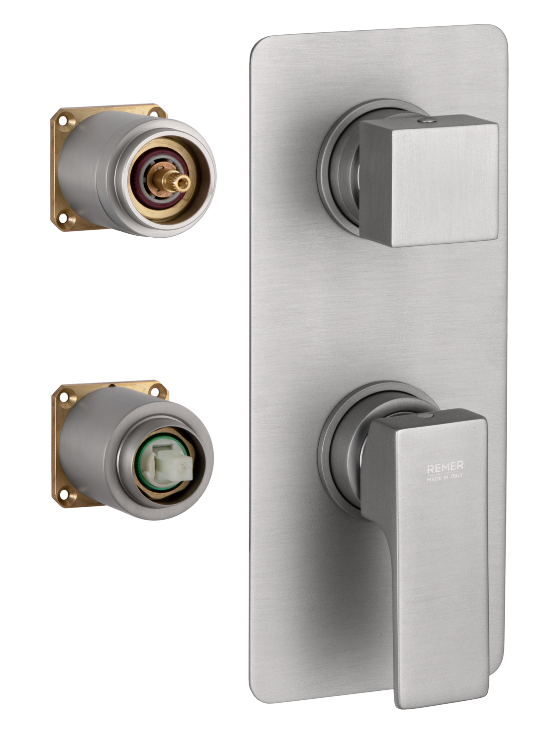 Remer Absolute Смеситель для ванны встраиваемый, 2 потребителя, цвет: nichel spazzolato opaco AU92KBNPO