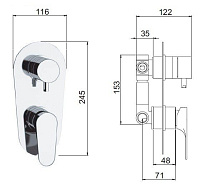Remer Смеситель для ванны встраиваемый, 3 потребителя, с скрытой частью, цвет: cromo L937