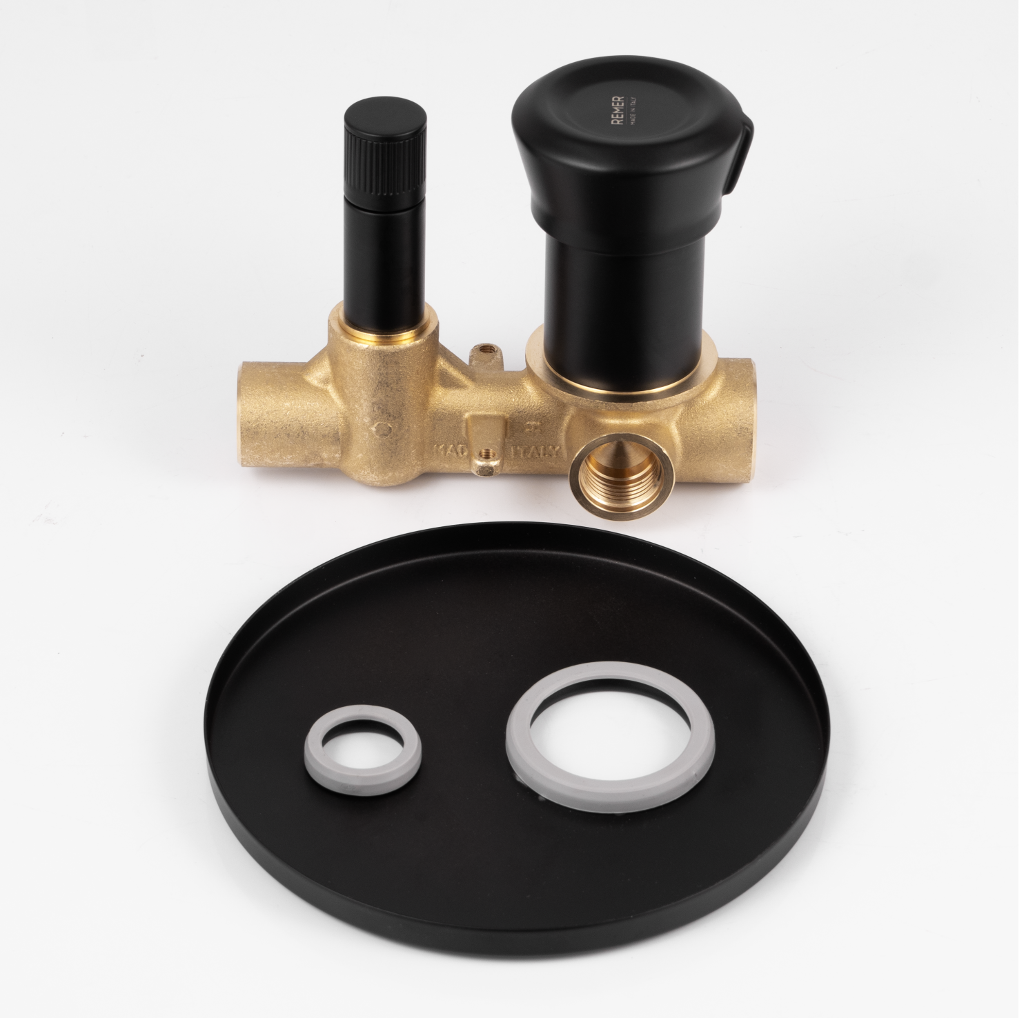 Remer Element Смеситель для ванны встраиваемый, 2 потребителя, с скрытой частью, цвет: nero opaco ET09HNO