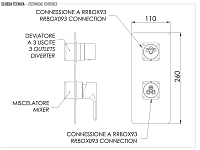 Remer Energy Смеситель для ванны встраиваемый, 3 потребителя, внешняя часть, цвет: nichel spazzolato EY93KBNP