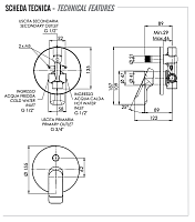 Remer Infinity Смеситель для ванны встраиваемый, 2 потребителя, с скрытой частью, цвет: nero opaco I09HNO