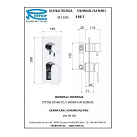 Remer Infinity Смеситель для ванны встраиваемый, 3 потребителя, с скрытой частью, цвет: cromo I937