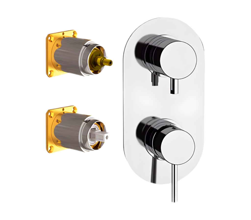 Remer X Style Смеситель для ванны встраиваемый на 2 потребителя, внешняя часть, цвет: cromo X92KB