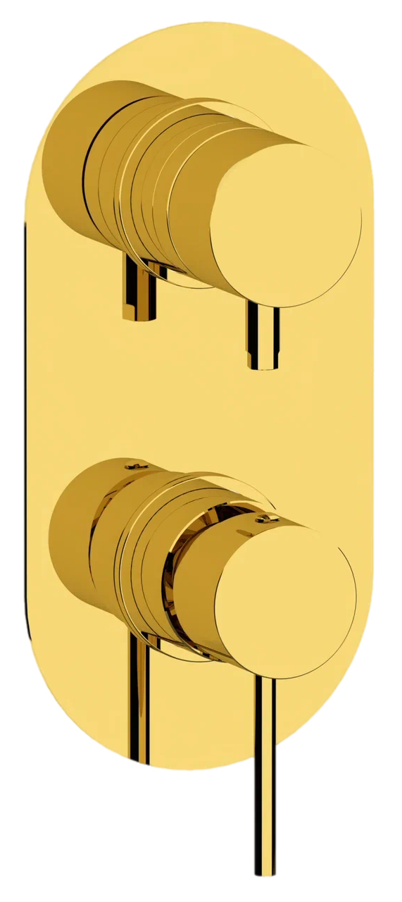 Remer X Style Смеситель для ванны встраиваемый на 3 потребителя, внешняя часть, цвет: oro lucido X93KBDO