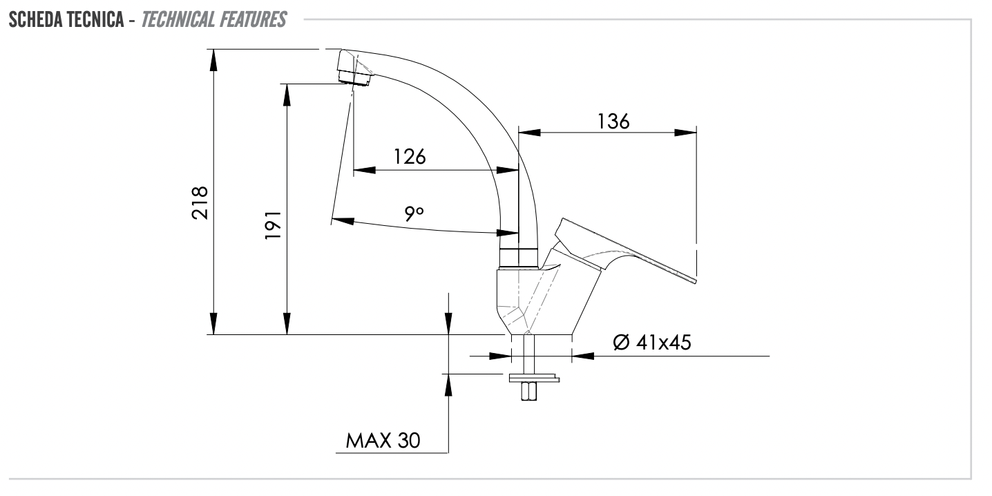 Remer Class Line Смеситель для кухни, цвет: cromo L42C