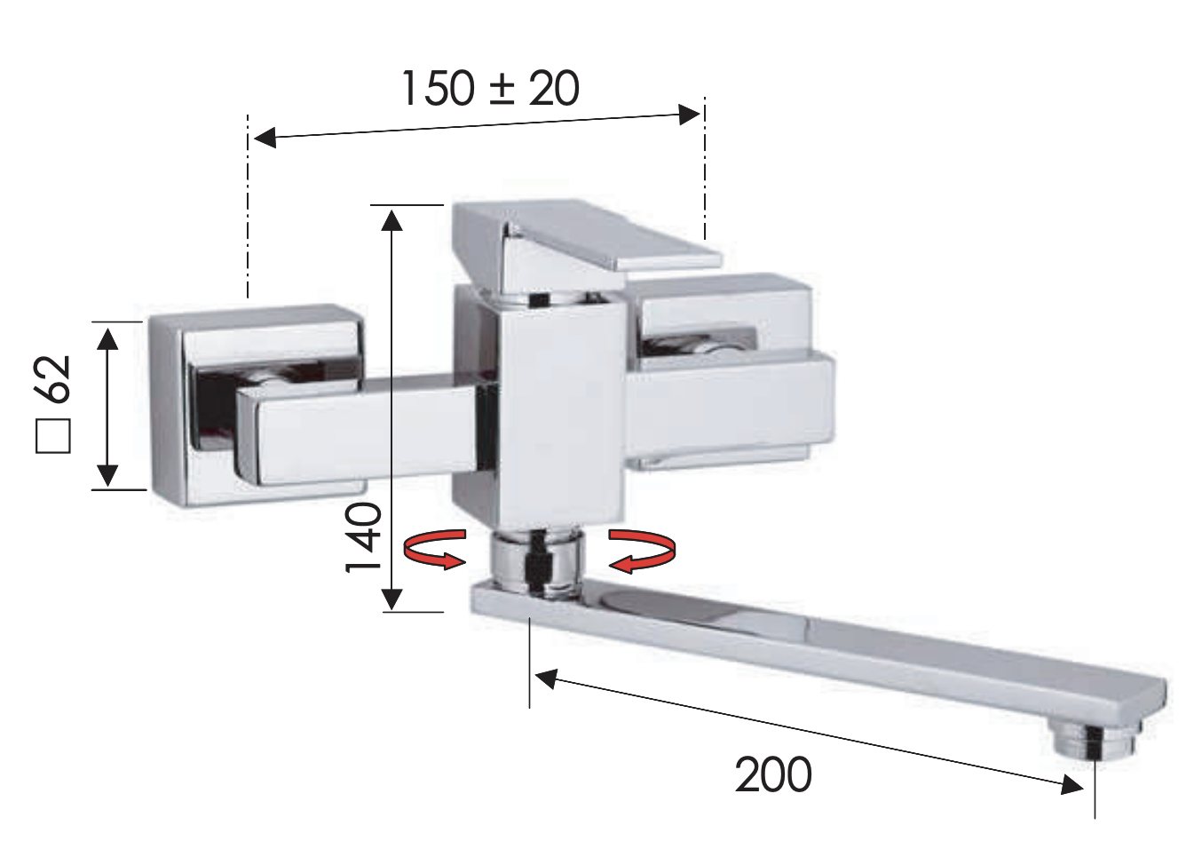 Remer Qubika Смеситель для кухни, излив 20 см, цвет: cromo Q41