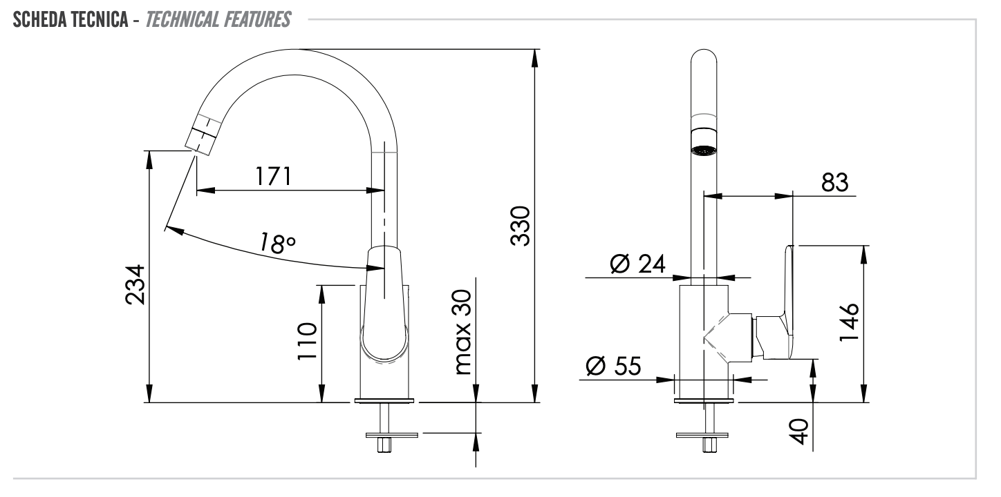 Remer Vanity Смеситель для кухни, цвет: cromo V72