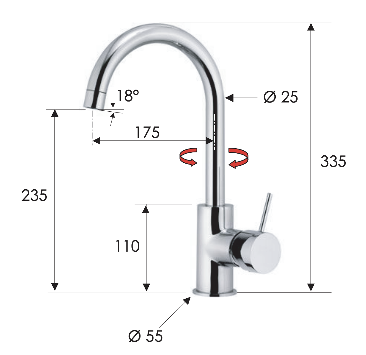 Remer X Style Смеситель для кухни, цвет: cromo X72