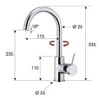 Remer X Style Смеситель для кухни, цвет: cromo X72