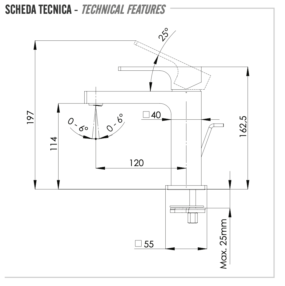 Remer Absolute Смеситель для раковины, с донным клапаном, высота излива 11,4 см, цвет: cromo AU10