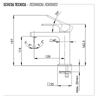 Remer Absolute Смеситель для раковины, без д/к, высота излива 11,4 см, цвет: bianco opaco AU12BO