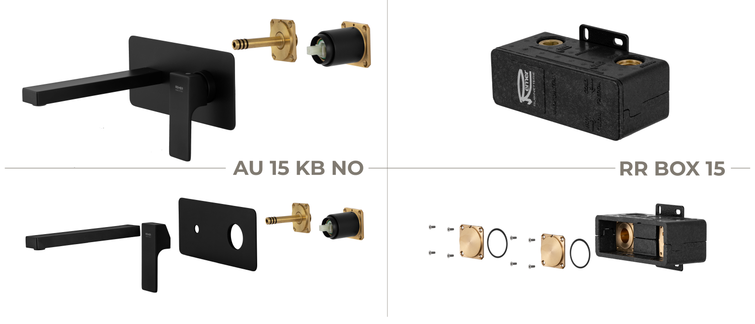 Remer Absolute Смеситель для раковины, излив 18,5 см, внешняя часть, цвет: nero opaco AU15KBNO