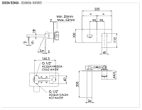 Remer Absolute Смеситель для раковины, излив 20 см, с внутренней частью, цвет: nero opaco AU15NO