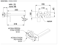 Remer Absolute Смеситель для раковины встраиваемый, излив 23 см, цвет: oro spazzolato AU15PLBG