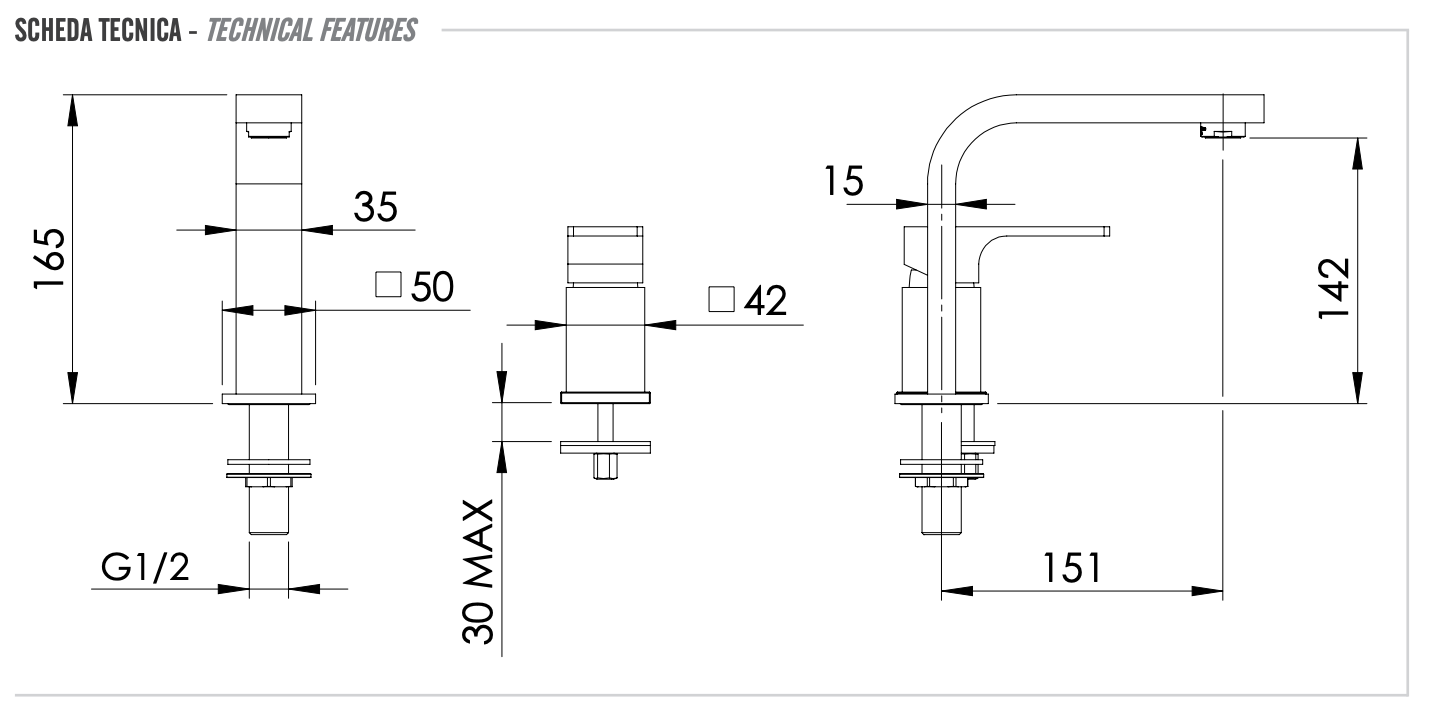 Remer Absolute Смеситель для раковины, без д/к, высота излива 14,2 см, цвет: bianco opaco AU57BO