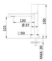 Remer Edge Смеситель для раковины, без донного клапана, высота излива 12,1 см, цвет: nero opaco EG512NO