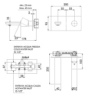 Remer Edge Смеситель для раковины, излив 15,5 см, с внутренней частью, цвет: nero opaco EG515NO