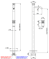 Remer Element Смеситель для раковины напольный, д/к, излив 18 см, цвет: cromo ET18
