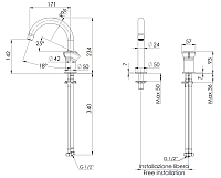 Remer Element Смеситель для раковины, без д/к, высота излива 14,2 см, цвет: oro spazzolato ET57BG