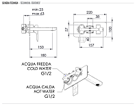 Remer Infinity Смеситель для раковины, излив 15 см, с внутренней частью, цвет: bianco opaco I15BO